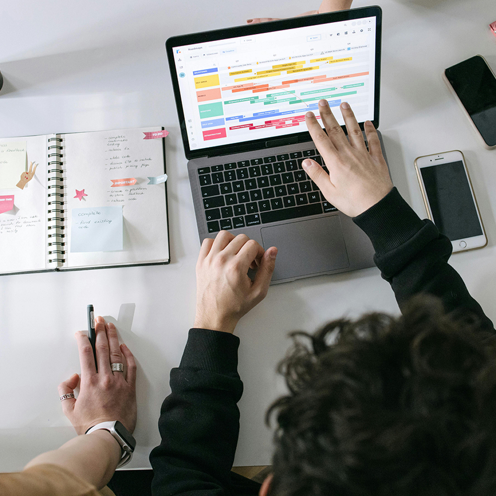 person on computer channel development section nexara service system page