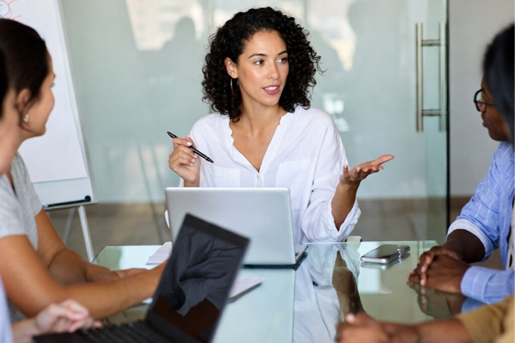 Nexara Core Advantage Image Entrepreneurial Woman leading a work activity or meeting